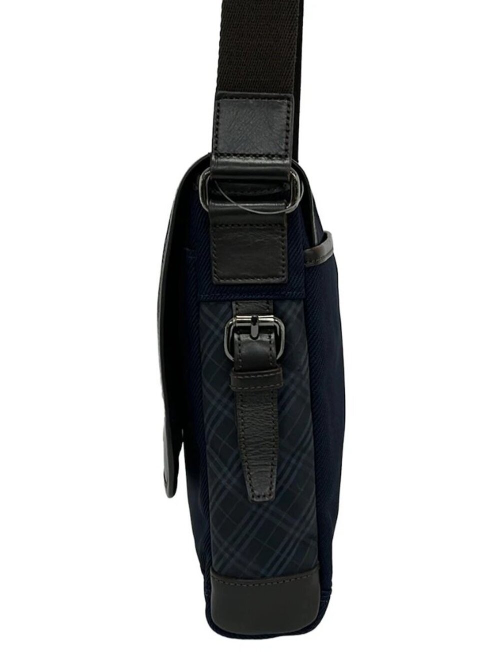 Burberry Black Label D1142-100-28 Dark Brown Navy Dark Green Nylon Leather - Picture 4 of 12